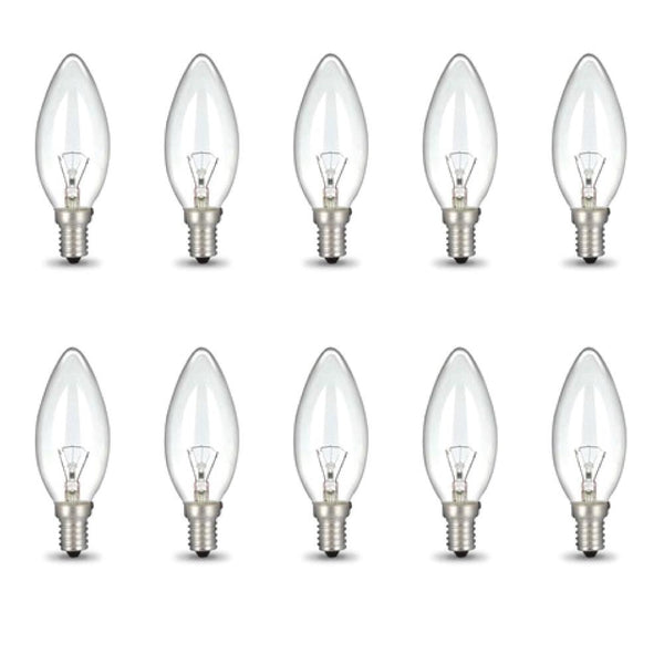 Bulk 10x E14 40W 220V Light Bulbs - C35 Candle Globe For Himalayan Salt Lamp