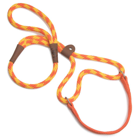 MENDOTA DOG WALKER - MARTINGALE LEASH - Made in the USA Length 3/8in x 6ft(10mm x 1.8m) - Diamond - Amber