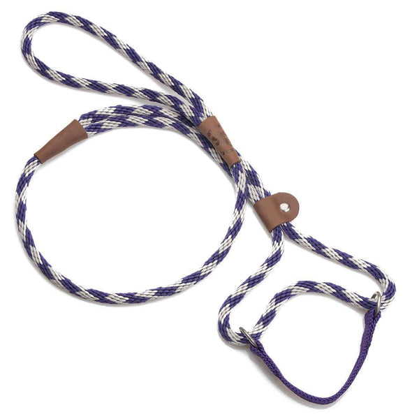 MENDOTA DOG WALKER - MARTINGALE LEASH - Made in the USA Length 3/8in x 6ft(10mm x 1.8m) - Diamond - Amethyst