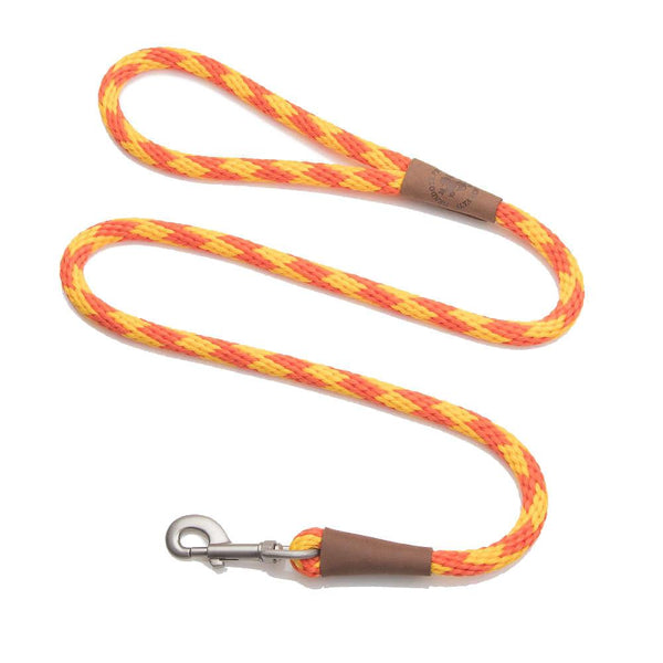 Mendota Clip Leash Small - lengths 3/8in x 6ft(10mm x1.8m) Made in the USA - Diamond - Amber
