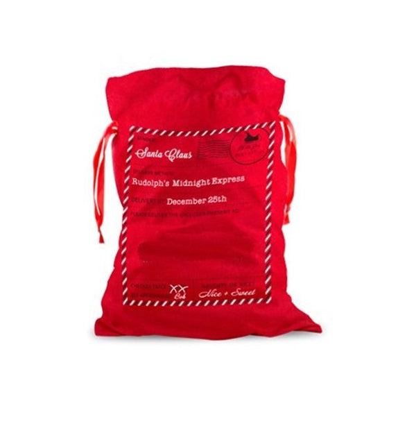 Large Christmas XMAS Hessian Santa Sack Stocking Bag Reindeer Children Gifts Bag, Red - Santa Mail