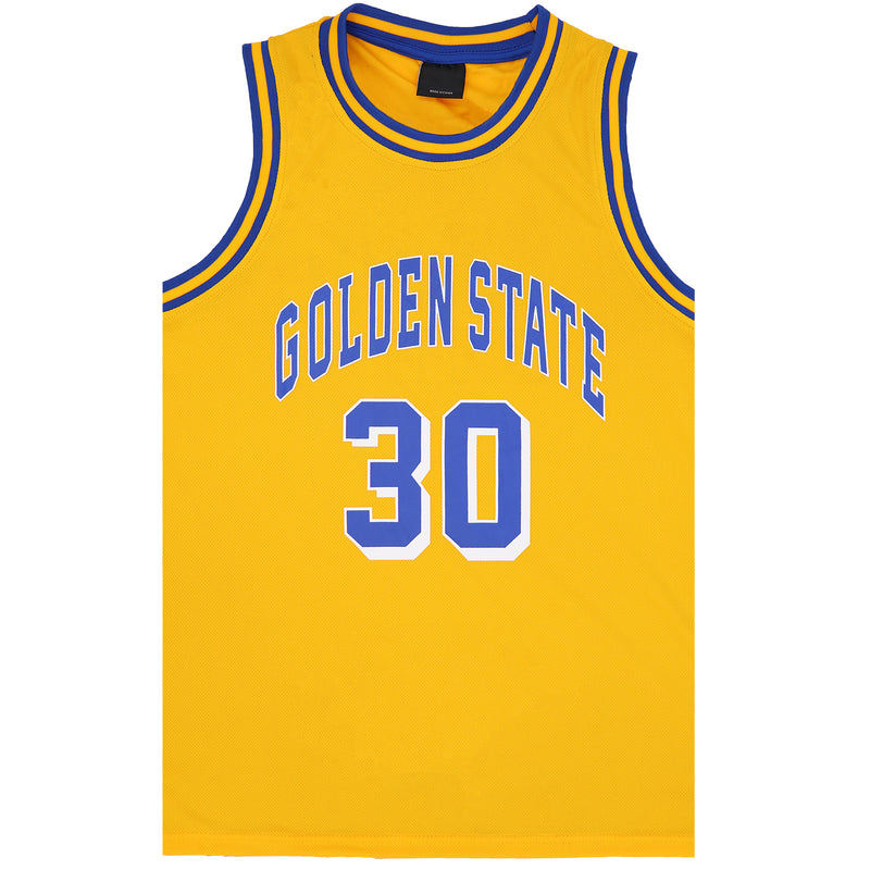 Kid's Basketball Jersey Tank Boys Sports T Shirt Tee Singlet Tops Los Angeles, Yellow - Golen State 30, 8