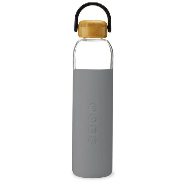 Soma Eco Bamboo Glass Water Bottle Grey 740ml BPA Free